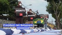 Protest in Rio against government as Brazil reaches 300,000 Covid-19 deaths