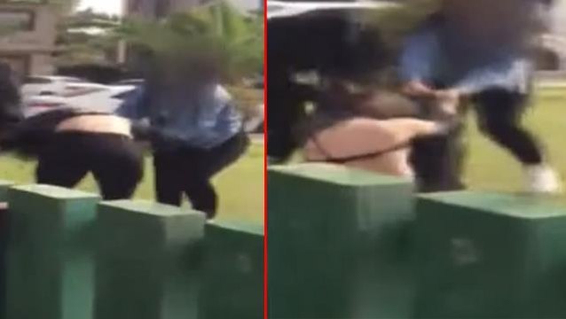 Kızların tekme tokat kavgasını kimse ayıramadı! Evire çevire böyle dövdüler