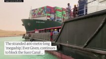 Suez canal blocked- attempts continue to free stuck megaship Ever Given