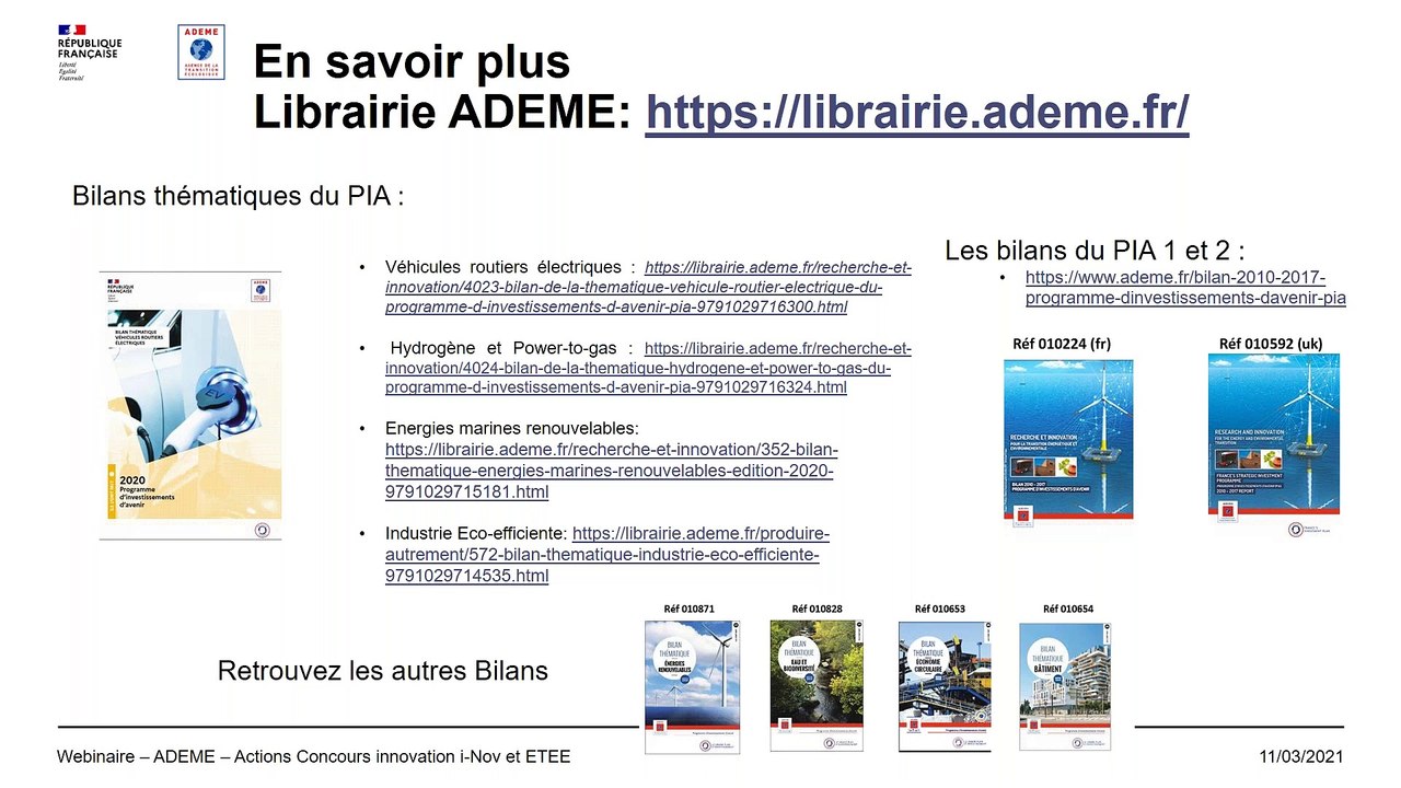 Concours d'innovation - Appel à projets PIA ADEME