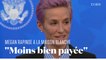 "Dévaluée parce que femme", dénonce l'Américaine Megan Rapinoe, star internationale du football