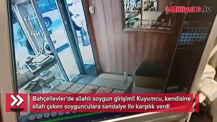 Yaralı halde soyguncuları sandalye ile kovaladı!
