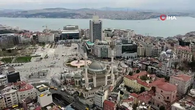 Ramazan Ayı'nda açılması planlanan Taksim Camii'nin son hali havadan görüntülendi
