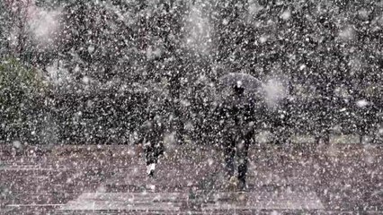 Kırıkkale'de lapa lapa kar yağışı