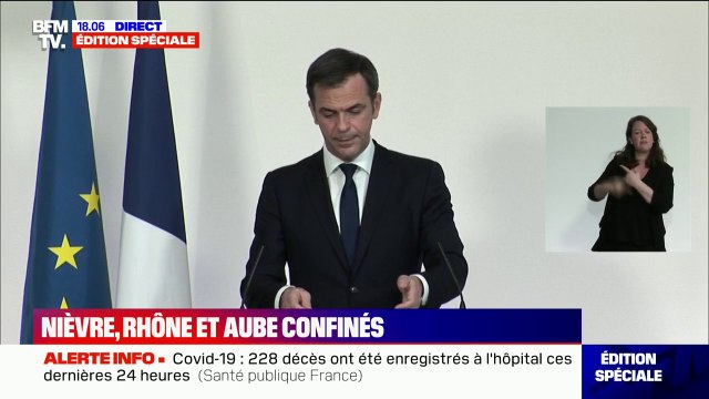 Olivier Véran annonce que les mesures de protection sont amplifiées dans la Nièvre, le Rhône et l'Aube
