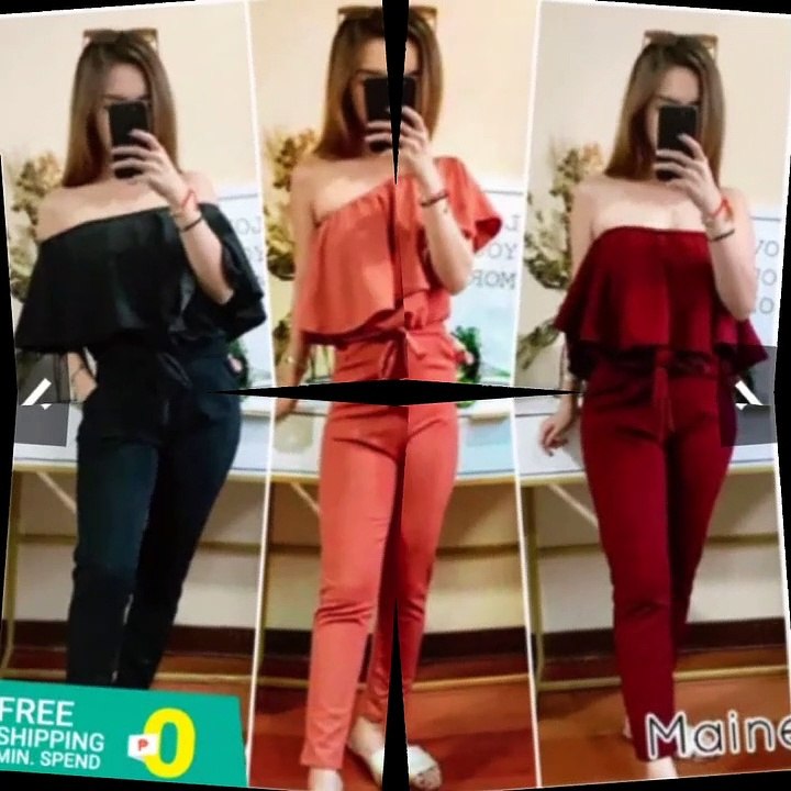 Offshoulder korean jumpsuit