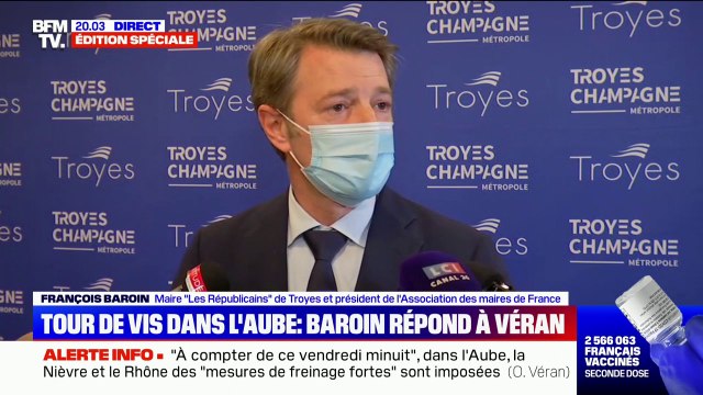 Troyes: François Baroin demande à l'État d'accélérer la vaccination