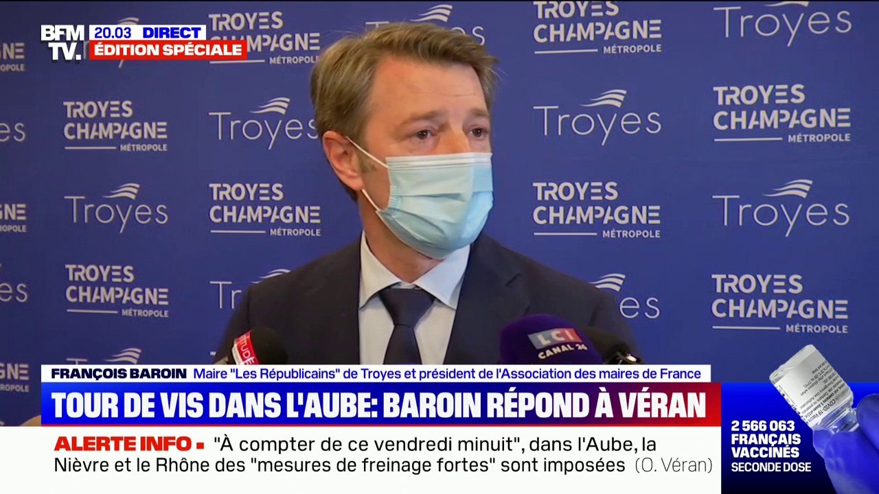 Troyes: François Baroin "demande à l'État d'accélérer" la vaccination