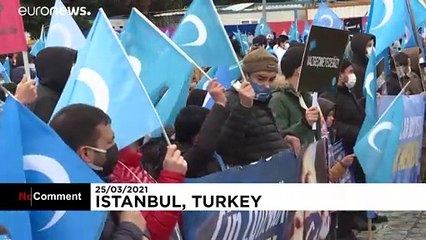 Uyghur protest in Istanbul to mark visit of China's foreign minister