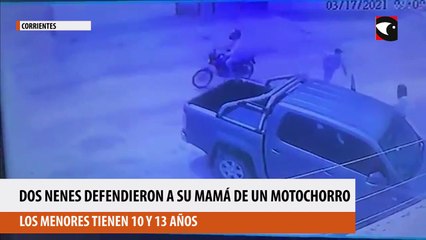 Dos nenes defendieron a su mamá de un motochorro