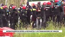 Enfrentamientos entre la Ertzaintza y los trabajadores en huelga de Tubacex