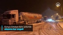 Konya-Antalya kara yolunda ulaşıma kar engeli