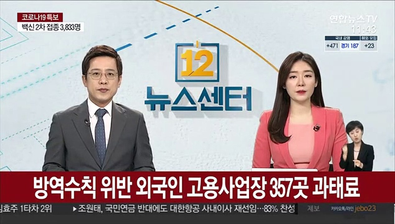 방역수칙 위반 외국인 고용사업장 357곳 과태료