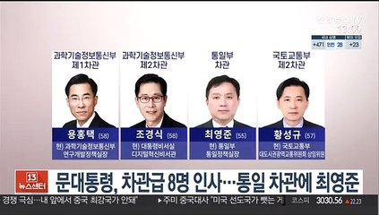 문대통령, 차관급 8명 인사…통일 차관에 최영준