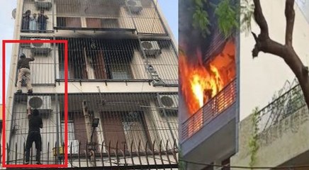 दिल्ली पुलिस के 'स्पाइडर मैन', 3 लोगों को बचाने के लिए ग्रिल के जरिए तीसरी मंजिल पर पहुंचे जवान