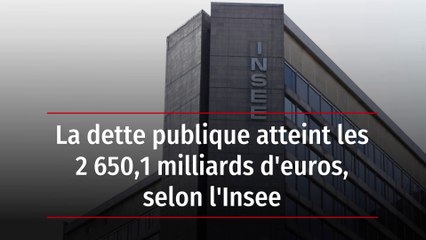 La dette publique atteint les 2 650,1 milliards d'euros, selon l'Insee