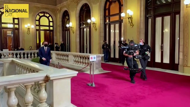 Pere Aragonès arriba al Parlament de Catalunya