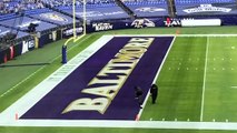 Calais Campbell Stretches Sore Calf Prior to Jaguars Game