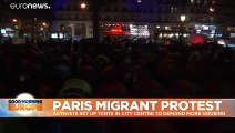Migrants protesting in Paris call for safe housing while their applications are processed