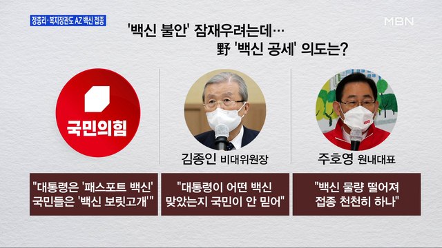 [백운기의 뉴스와이드] 野 '백신 공세' 의도는? / 서울-부산 재보선 쟁점은? / 安 때리는 김종인 왜? / 尹 별의 순간 김종인 의도는?