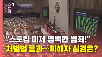 [뉴있저] "하루하루가 공포...‘스토킹 처벌법' 통과 다행" / YTN