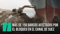 Más de 150 barcos afectados por el bloqueo en el Canal de Suez