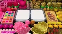 PINK vs GOLD ! Mixing Random Things into Glossy Slime ! Satisfying Slime Video