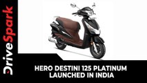 Hero Destini 125 Platinum Launched In India | Price, Specs, Changes & Other Details