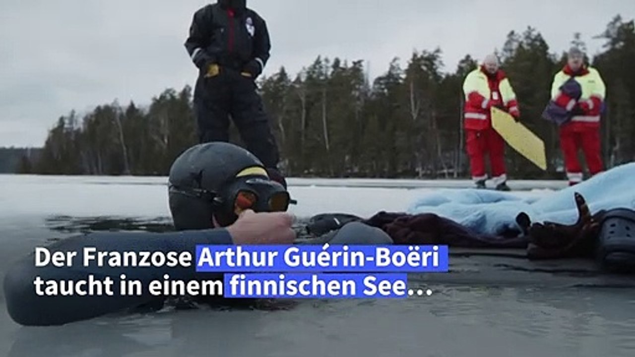 Neuer Rekord im Apnoetauchen: 120 Meter unter Eis