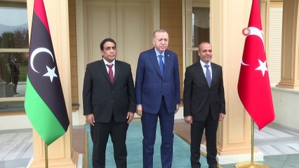 Cumhurbaşkanı Erdoğan ve Libya Başkanlık Konseyi Başkanı el-Menfi'nin çalışma ziyareti başladı