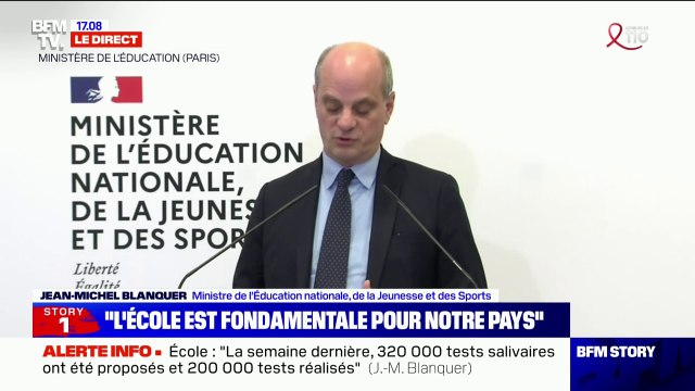 Jean-Michel Blanquer: 21.183 cas de Covid [détectés] parmi les élèves sur ces 7 derniers jours