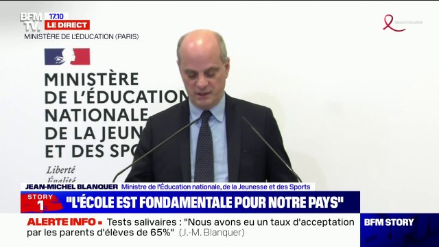 Jean-Michel Blanquer annonce que dans les 19 départements qui font l'objet de mesures de restrictions , chaque classe sera fermée au premier cas de contamination