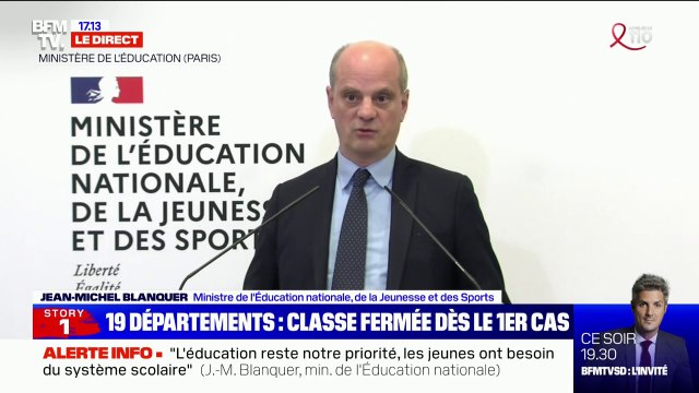 Jean-Michel Blanquer: Nous appelons à la vigilance des familles, elles doivent veiller à la température des enfants chaque jour