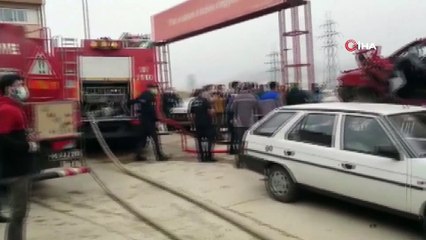 Başkent'te hurdalık alanda korkutan yangın