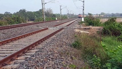 High Speed Trains Crossing _ Speedy Electric Loco Train Crossing with EMU local Train