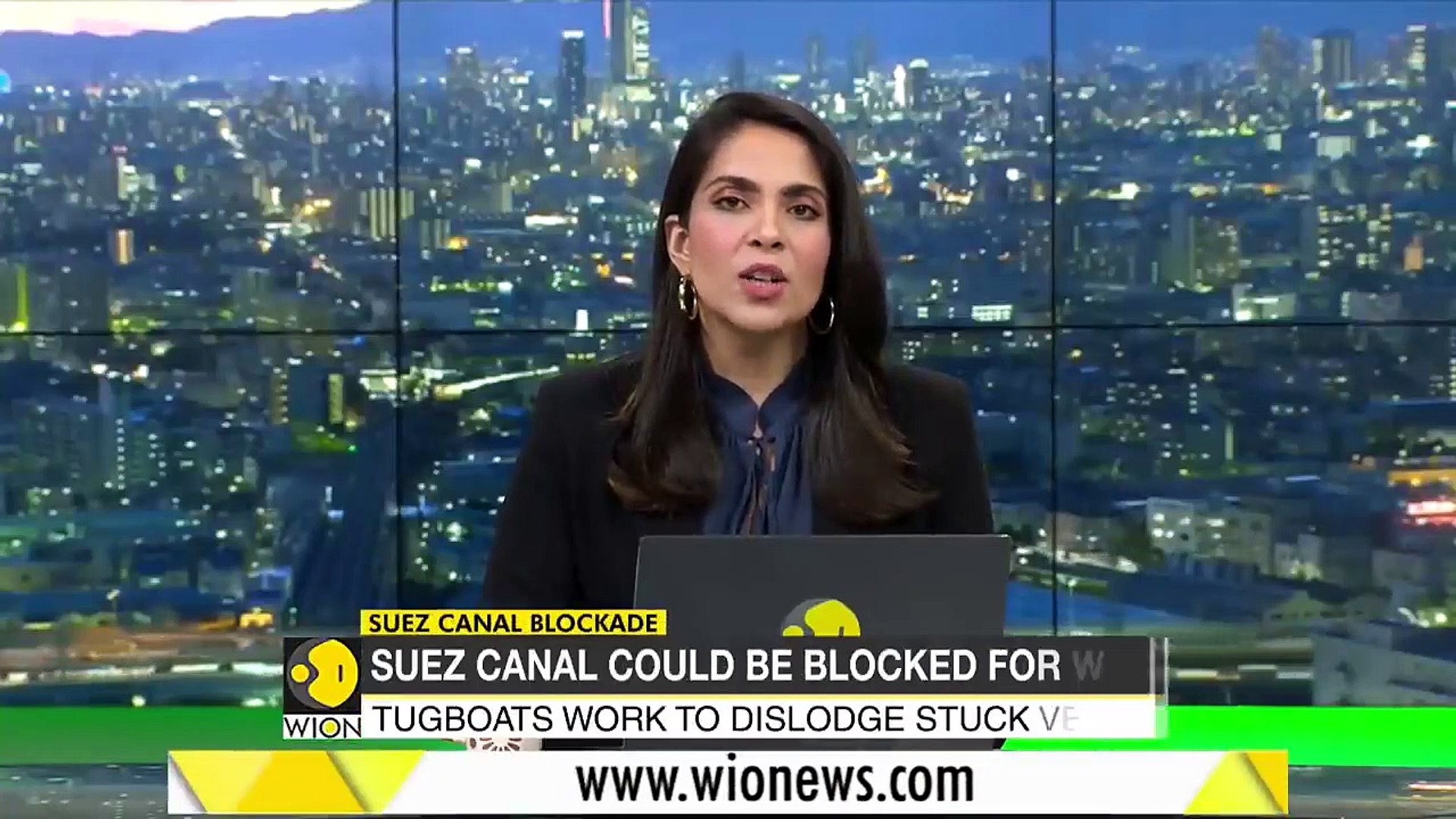 Suez Canal Blockade - How the giant ship is blocking the Suez _ Latest English News _ WION News