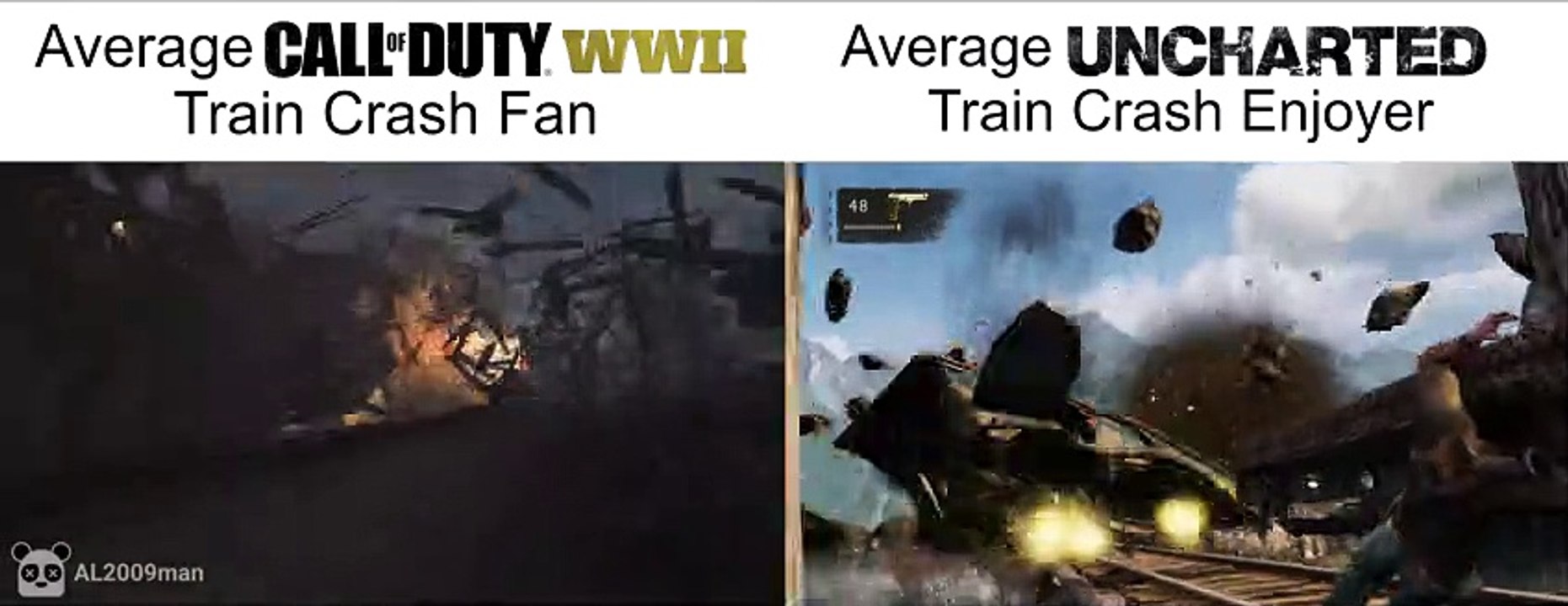 Al's Quickies: Average Call of Duty: WWII Train Crash Fan vs. Average Uncharted Train Crash Enjoyer