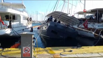 Milyon dolarlık tekne yan yattı