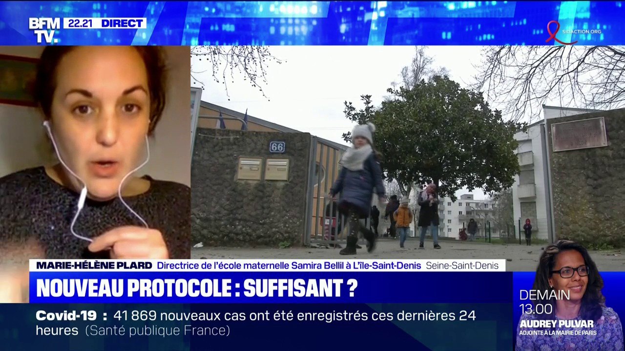 Marie-Hélène Plard, directrice d'une école maternelle en Seine-Saint-Denis, estime qu'il faudrait "fermer l'ensemble de l'école" lorsqu'un cluster est détecté