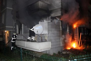 Engelli şahıs yanmamak için balkondan atladı