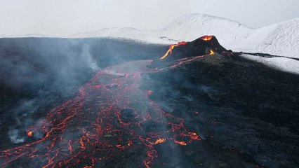 Drone Captures Up Close Footage of Erupting Volcano