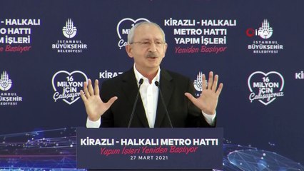 CHP lideri Kemal Kılıçdaroğlu, Kirazlı-Halkalı Metro Hattı inşaat alanındaki törene katıldı