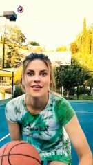 basket ball through man