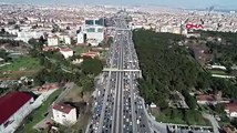 İstanbul trafiğinde son durum havadan görüntülendi