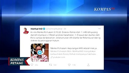 Mahfud MD: Kerumunan Setelah Diantar ke Petamburan Bukan Diskresi, Tapi Pelanggaran Hukum