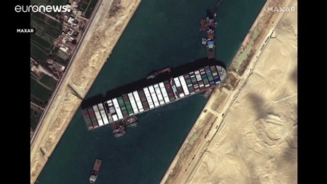 شاهد: صور الأقمار الصناعية تظهر حجم الفوضى في قناة السويس بعد حادث سفينة الحاويات العملاقة