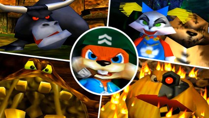 Conker's Bad Fur Day All Bosses (N64 - XBOX One) 1080p
