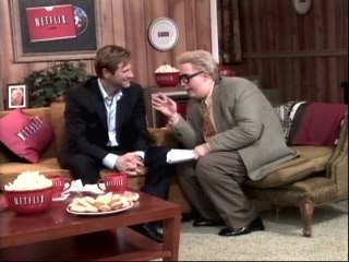 Jiminy Glick & Aaron Eckhart at Netflix Home Suite Home