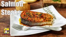 Filetes de salmón con miel y ajo