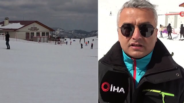 Kar Kalınlığının 1 Metreyi Bulduğu Kayak Merkezinde Hafta Sonu Yoğunluğu